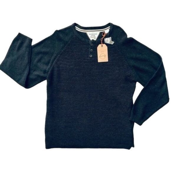 Weatherproof Vintage Gray Henley Rib-knit Sweater Size XL - Picture 1 of 9